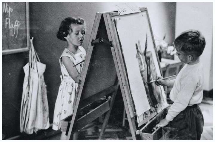 Painting at Pilton Infants' School around 1959
