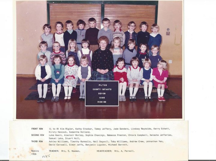 Pilton County Infants School Robins Class in 1985