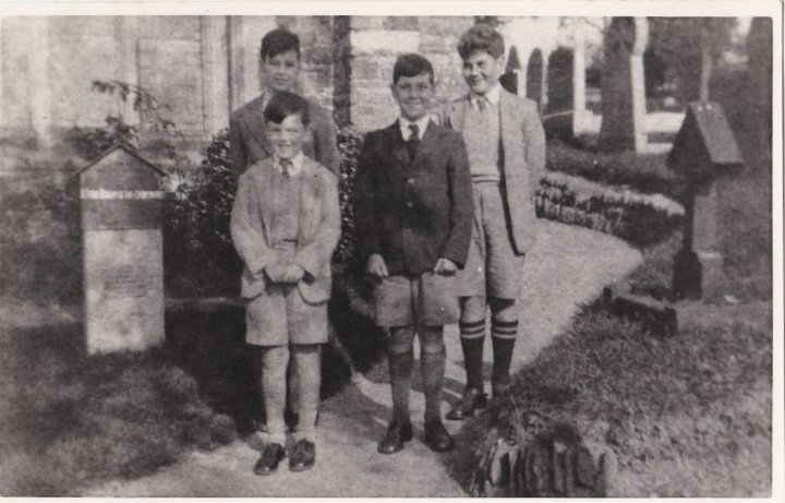 Boys Outside Pilton Church in the mid-1950s