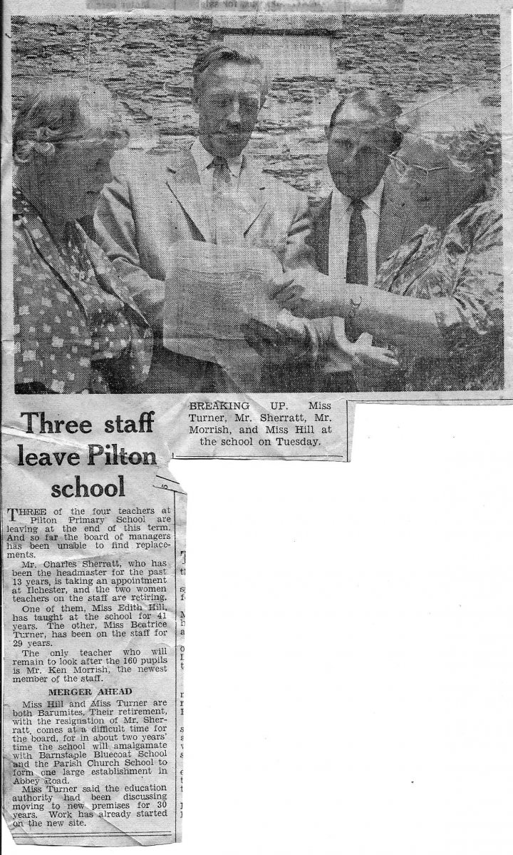 Teachers Leaving Pilton School in about 1967