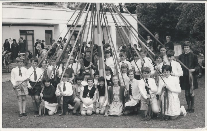 Maypole Dancing at Pilton House in 1968