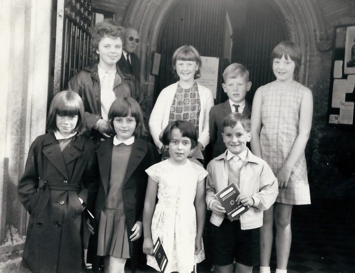 Children in Pilton Church Porch 1968