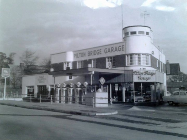 Pilton Bridge Garage, Pilton, in the 1960s
