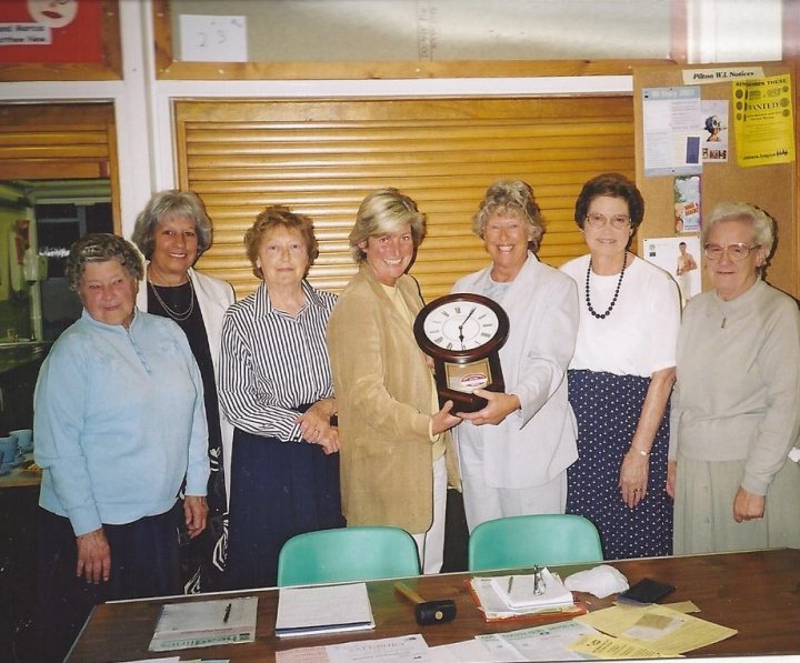 Pilton WI Presents a Millenium Clock to North Devon Hospice in 2000