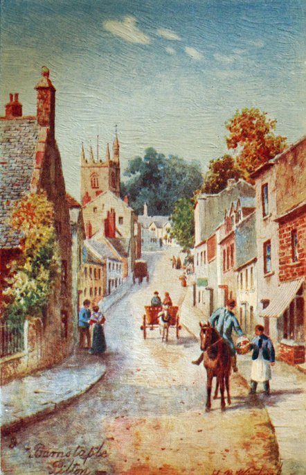 Watercolour of Pilton Street by Henry Wimbush (1858-1943)