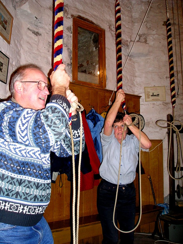 St Mary's Church, Pilton, Bellringers Ron and Frances Kenwood in 2004