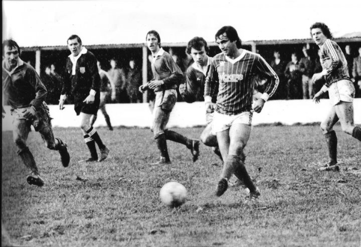 George Best and others played charity football at Barnstaple Town in December 1982