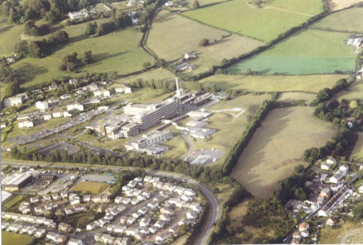 Aerial View of North Devon District Hospital in the late1980s