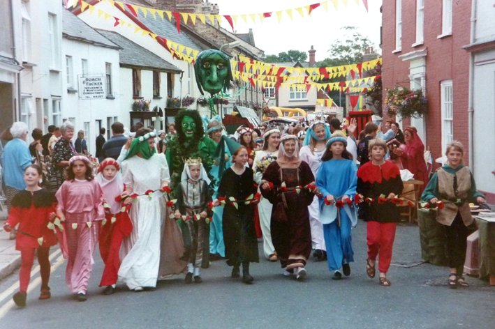 Pilton Festival parade in the 1990s