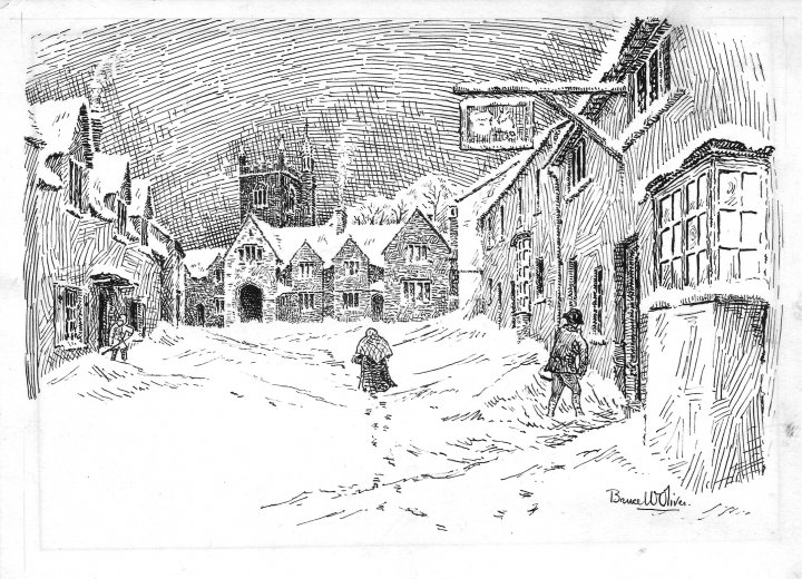 Pilton Street in the Snow in 1924 by Bruce William Oliver