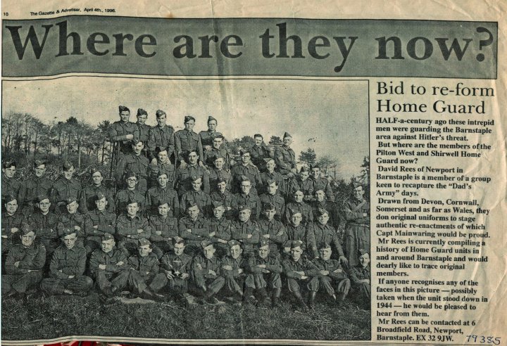 Pilton West and Shirwell Home Guard during World War II